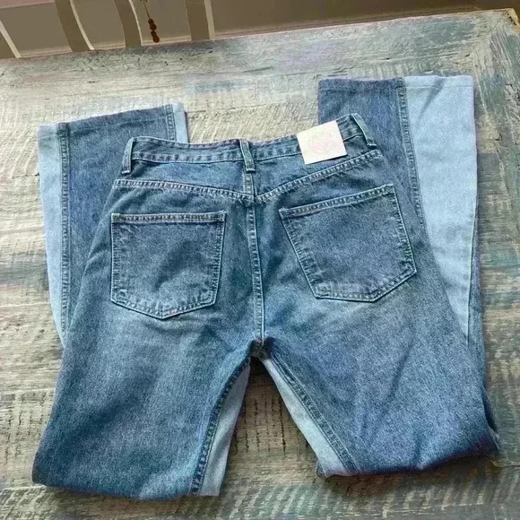 TABLE Jeans Two Tone Flare Bottom Size 1 - Picture 8 of 10